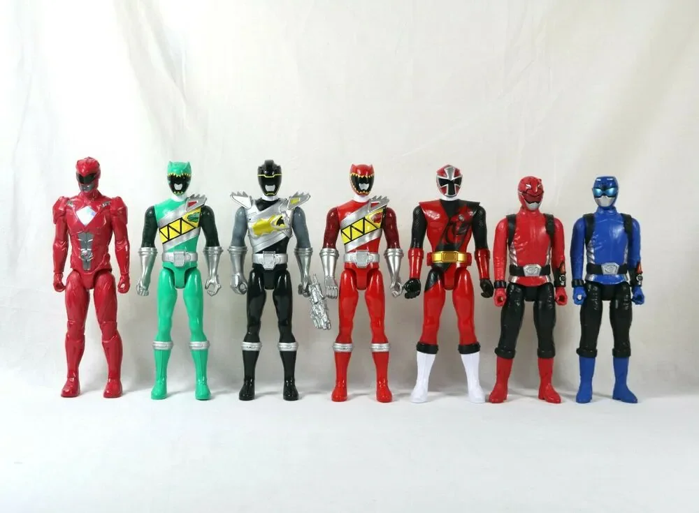 Bandai Mighty Morphin Power Rangers 8” inch - Lot of 7 Action Figures Red Toys